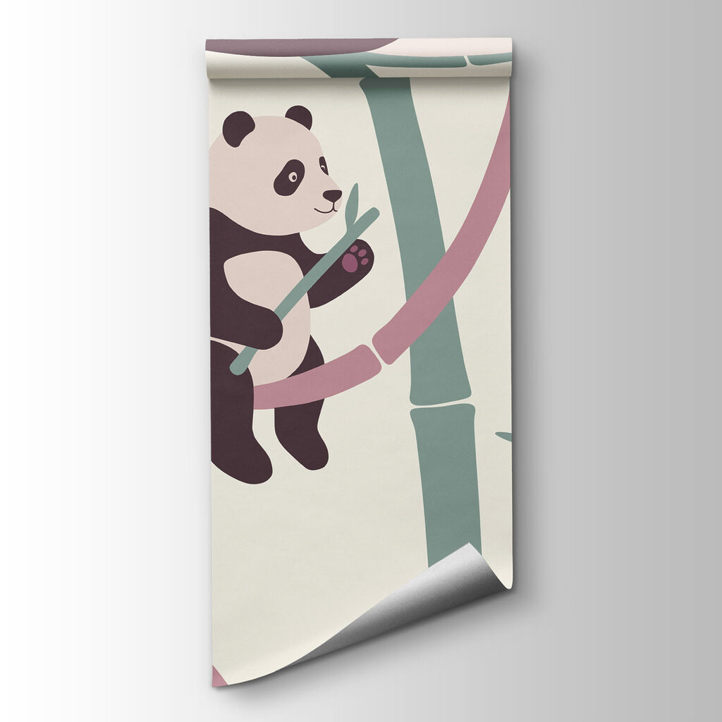 Panda's klauteren tussen bamboe — productweergave