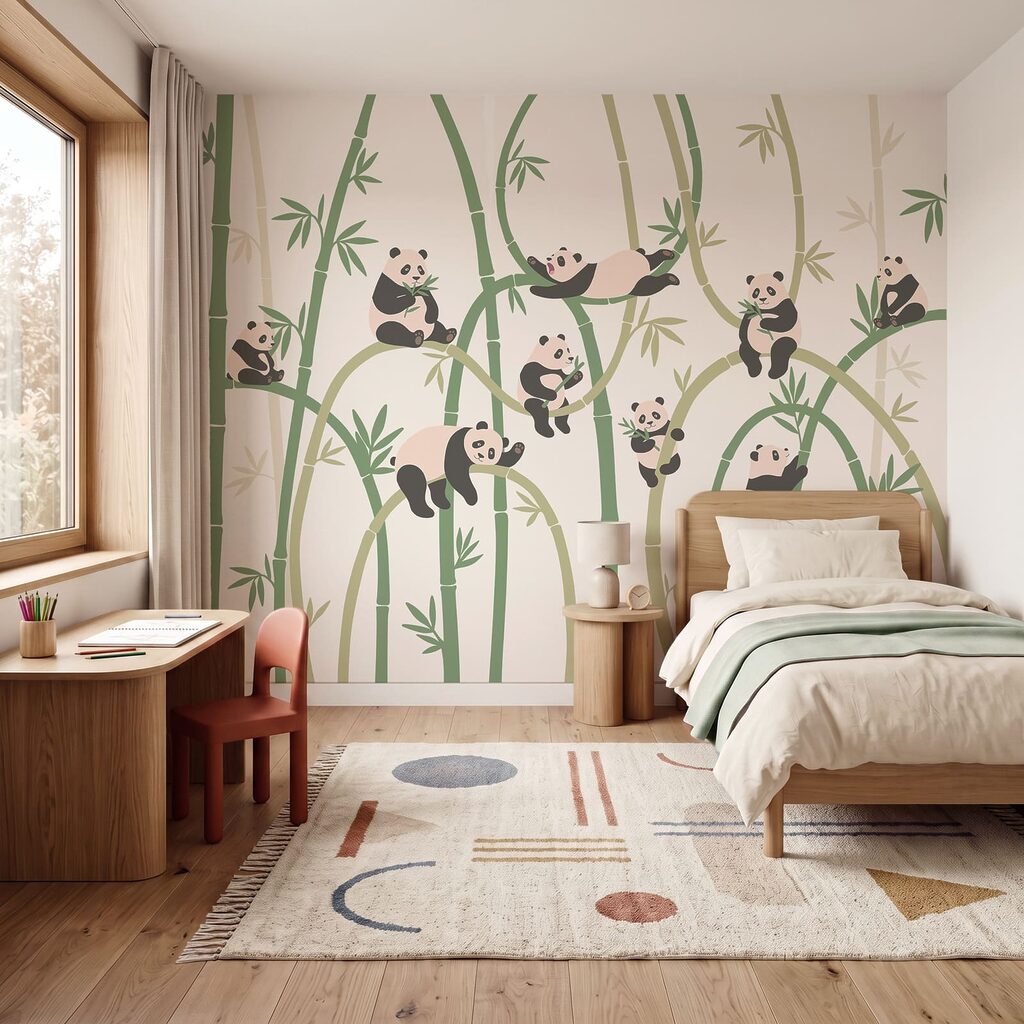 Panda's klauteren tussen bamboe — interieur 3