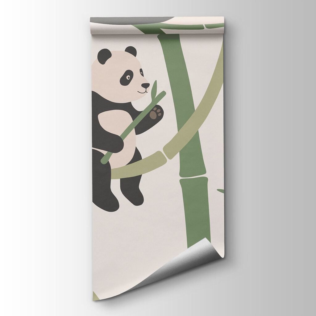 Panda's klauteren tussen bamboe — productweergave