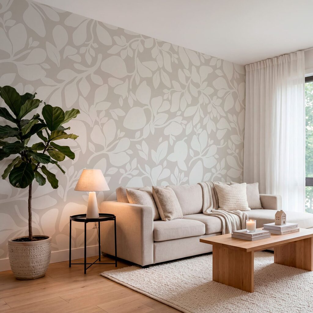 Blaadjes in vlakke silhouetten — interieur 3