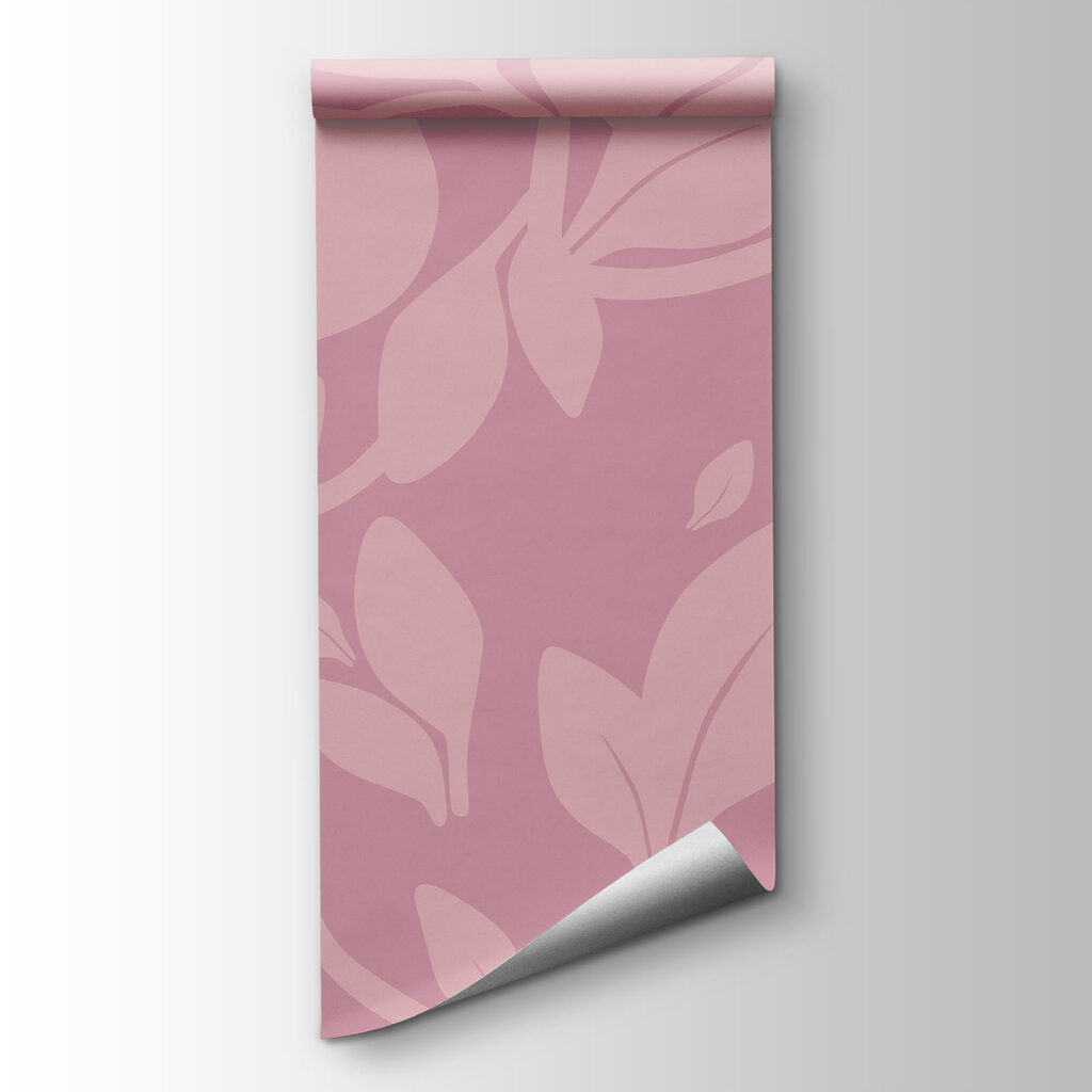 Roze patroon met bladeren — productweergave