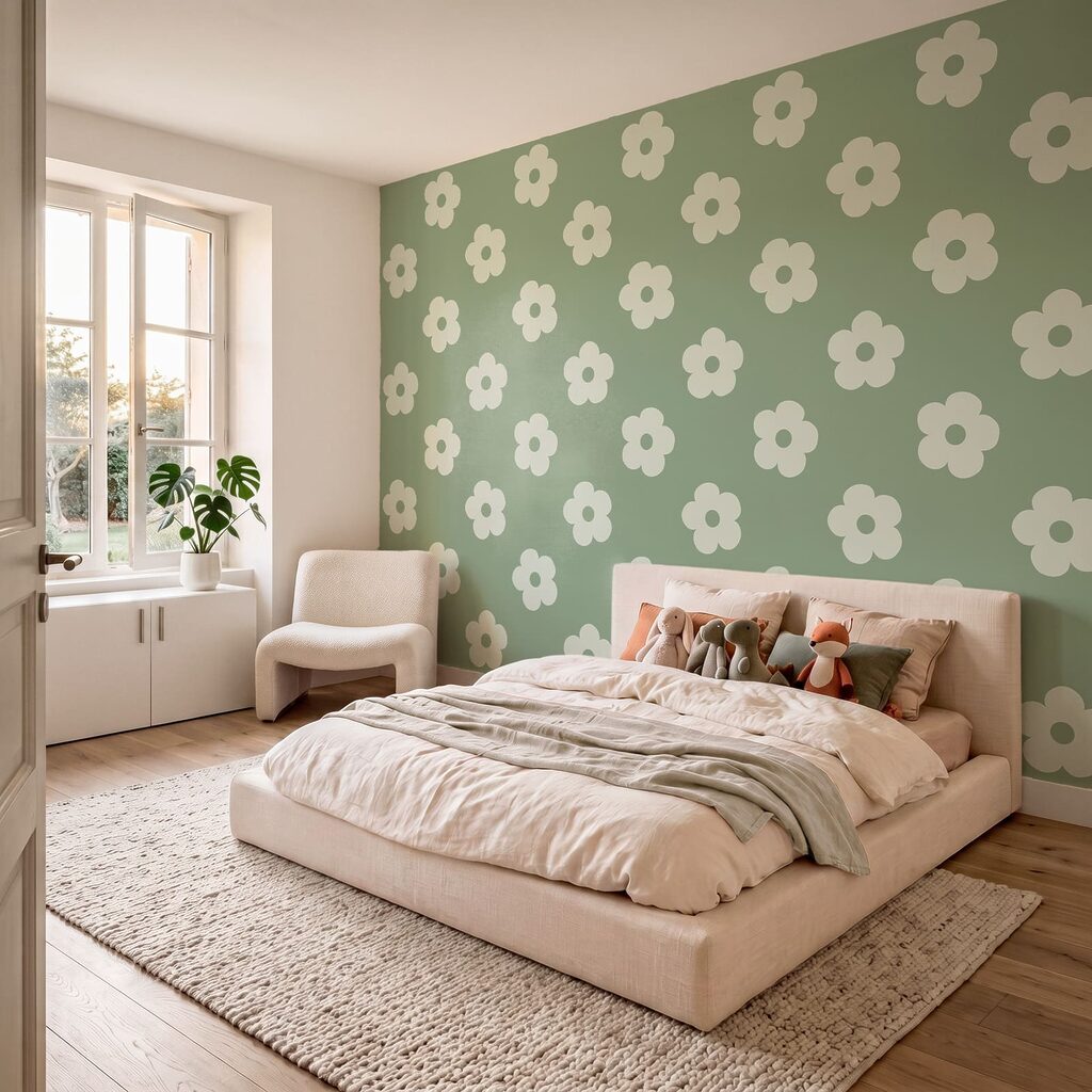 Patroon van witte bloemen — interieur 3
