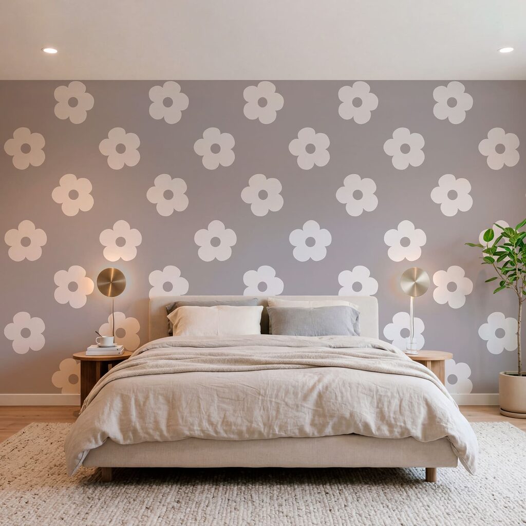 Patroon van witte bloemen — interieur 2