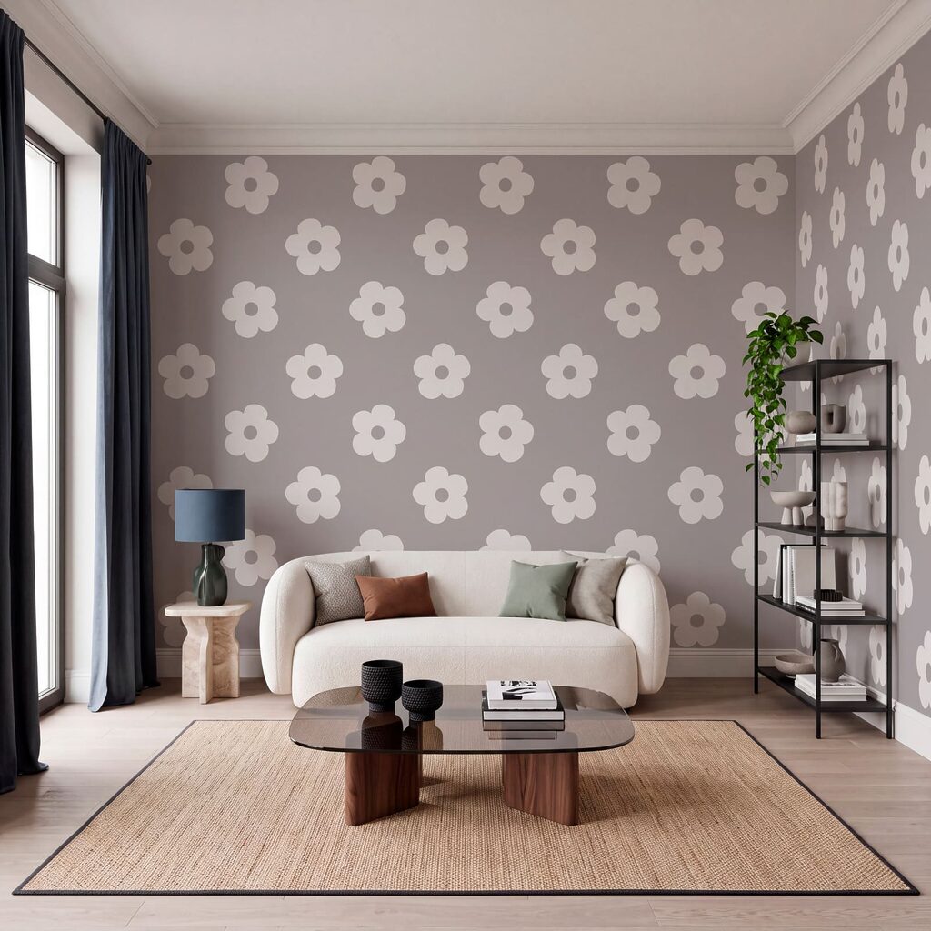 Patroon van witte bloemen — interieur 1