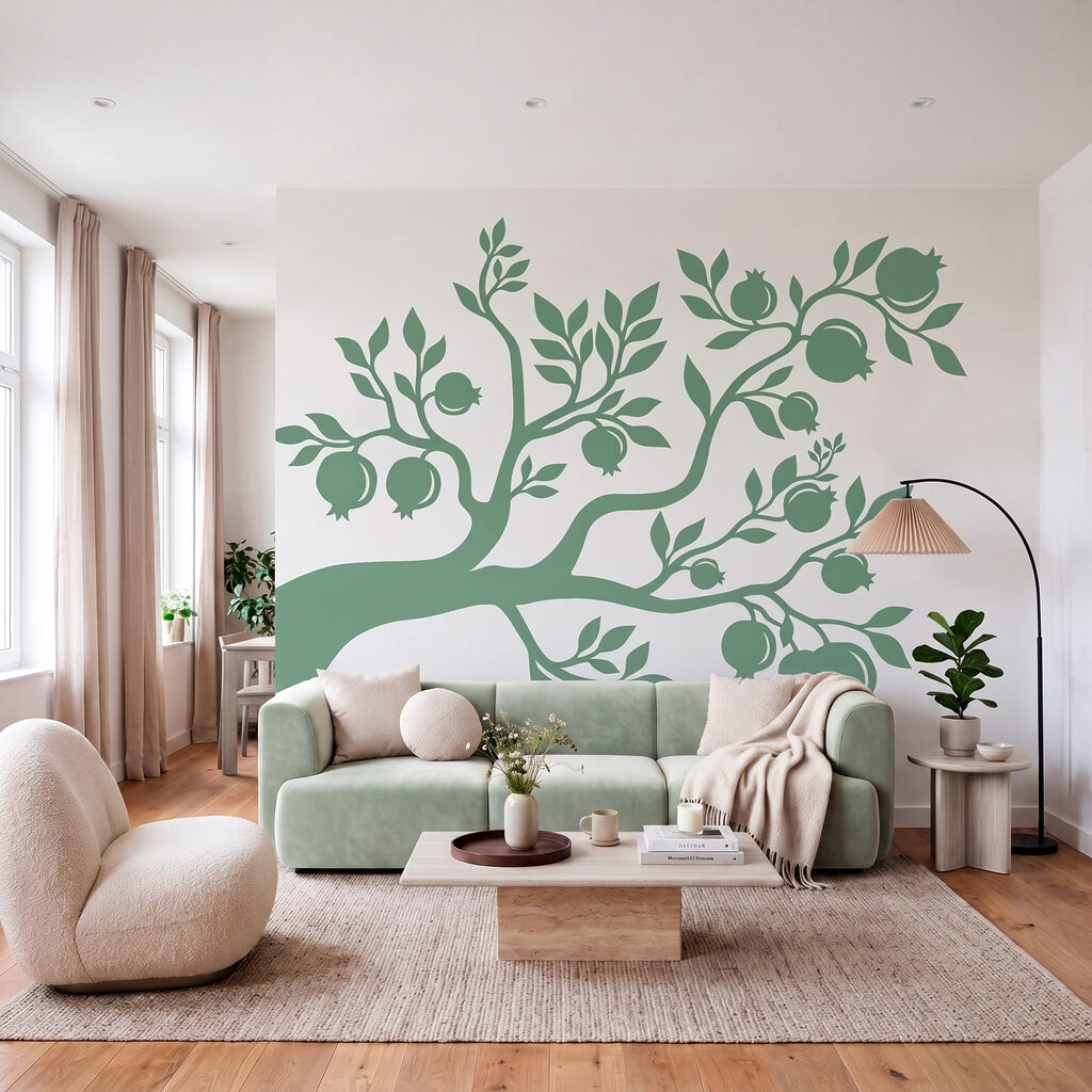Boom met bladeren en vruchten — interieur 3