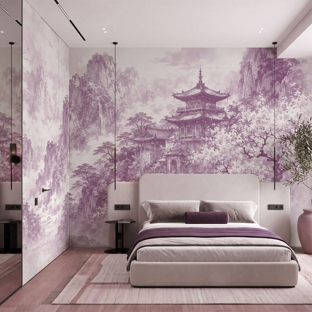 Schilderij van een gebouw op een berg — interieur 1