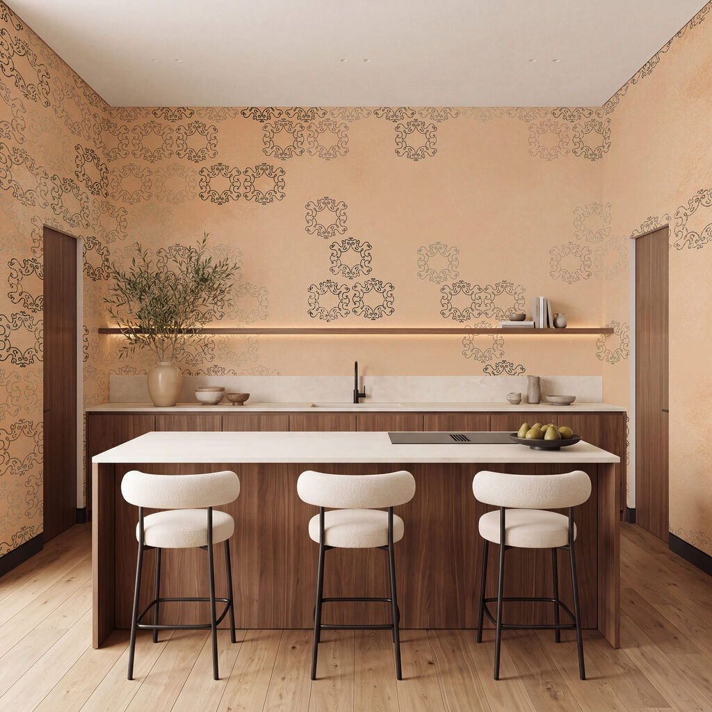 Kanten rozetten in groepjes — interieur 3