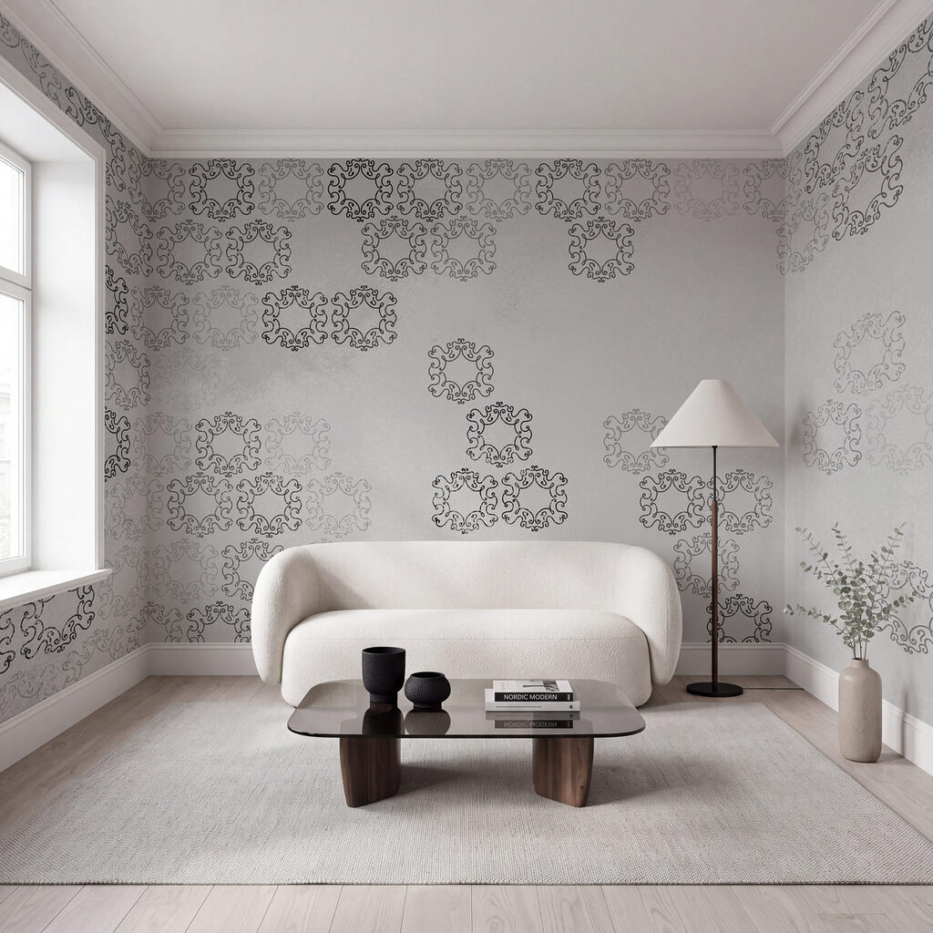 Kanten rozetten in groepjes — interieur 1