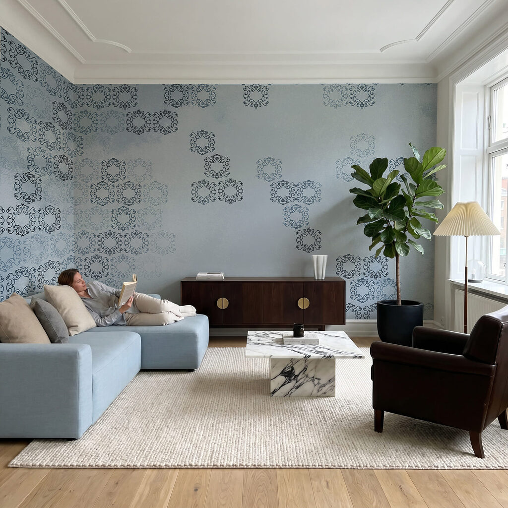 Kanten rozetten in groepjes — interieur 3