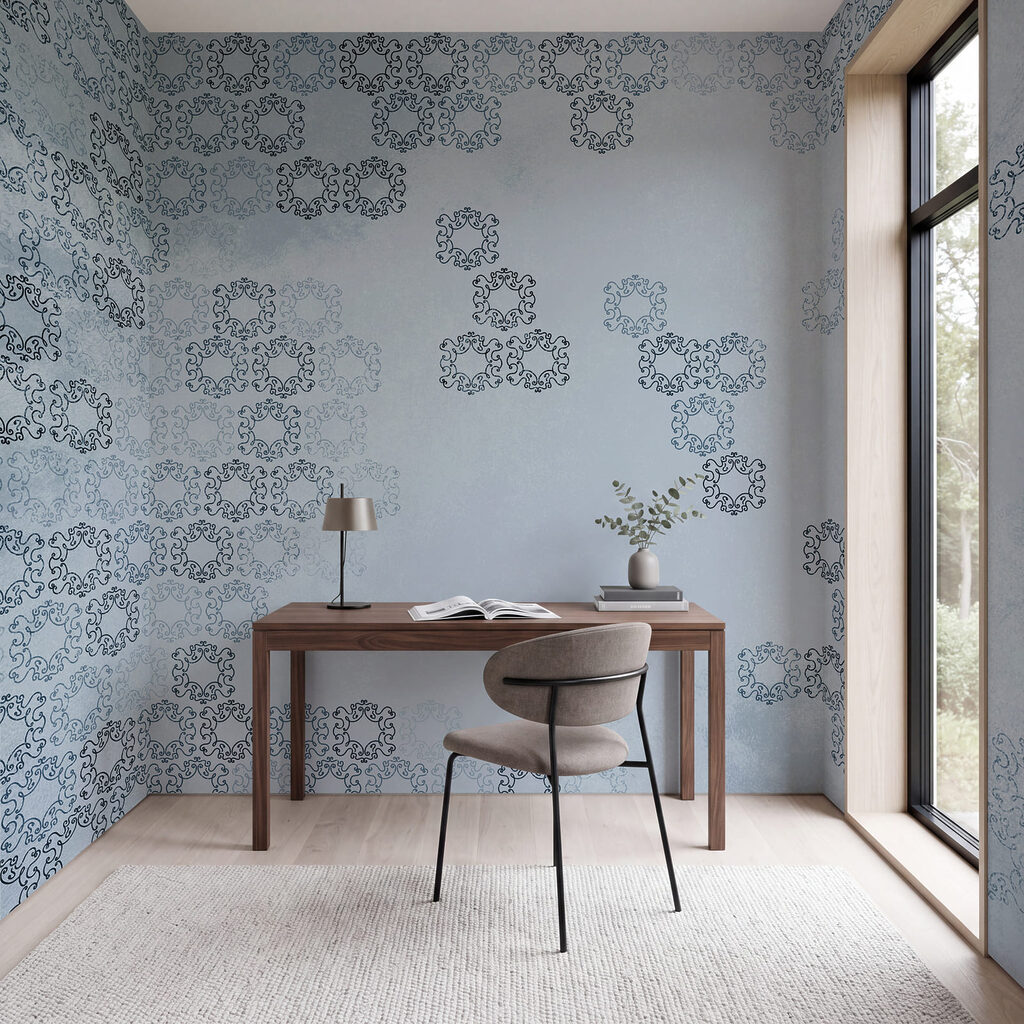 Kanten rozetten in groepjes — interieur 1