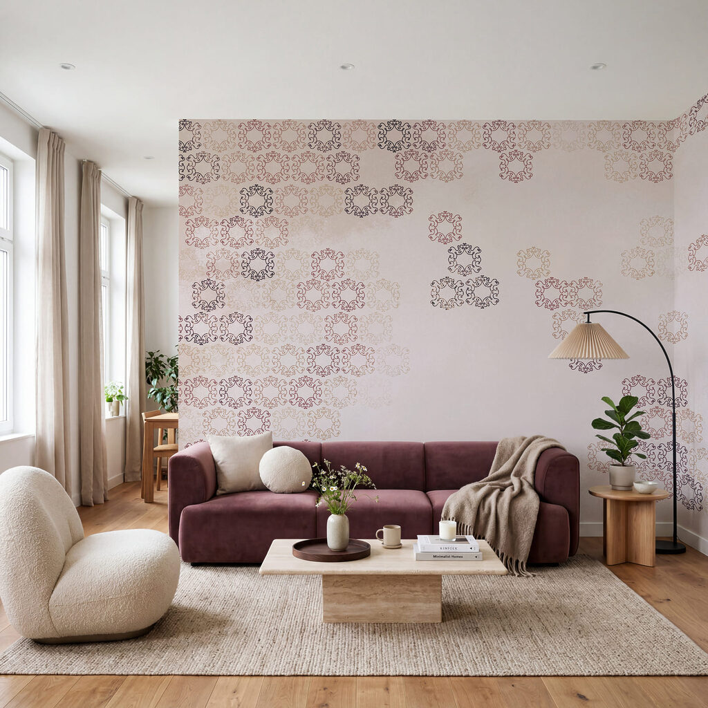 Kanten rozetten in groepjes — interieur 3