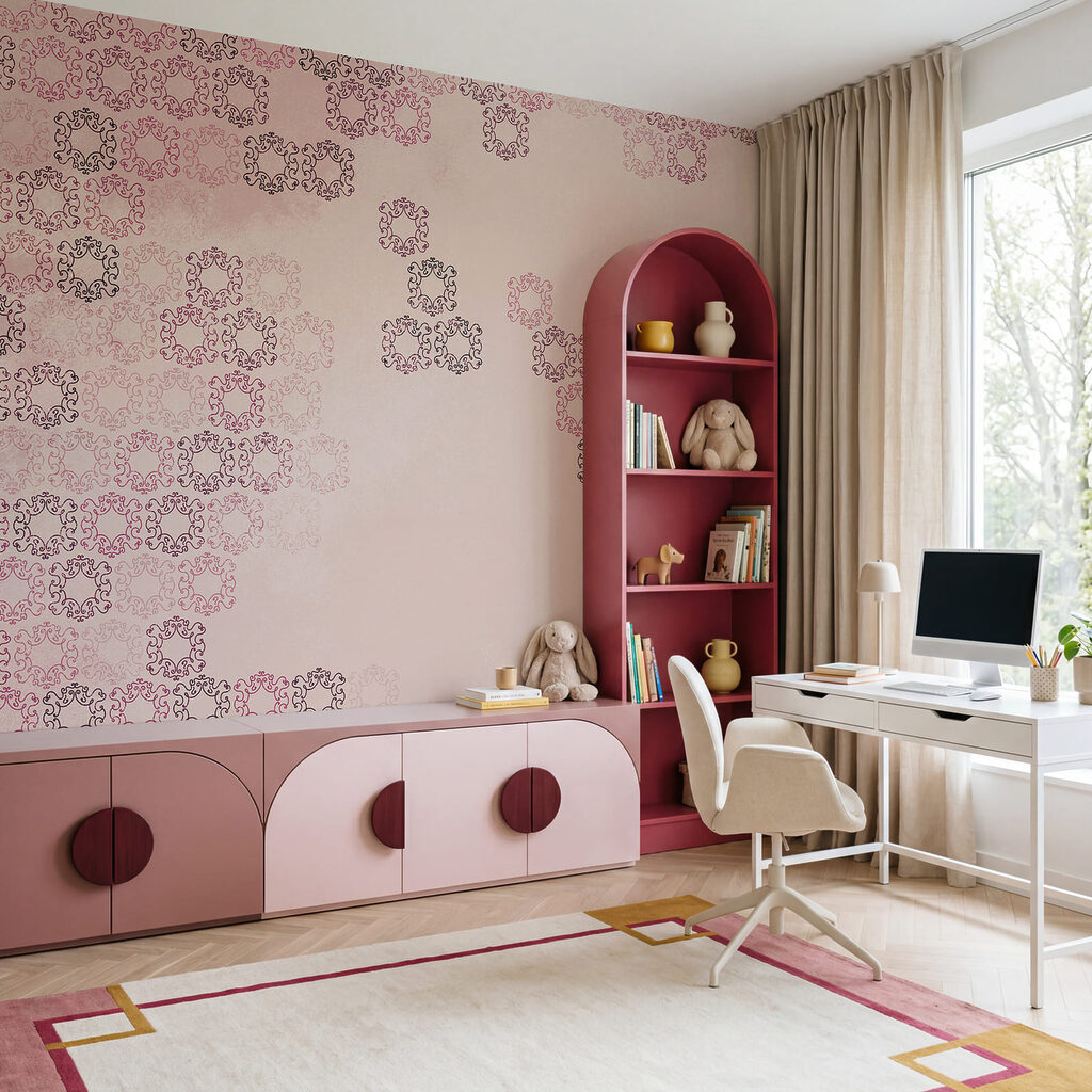 Kanten rozetten in groepjes — interieur 3