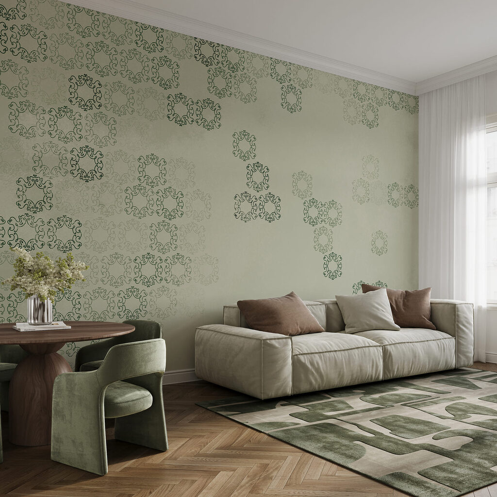 Kanten rozetten in groepjes — interieur 3