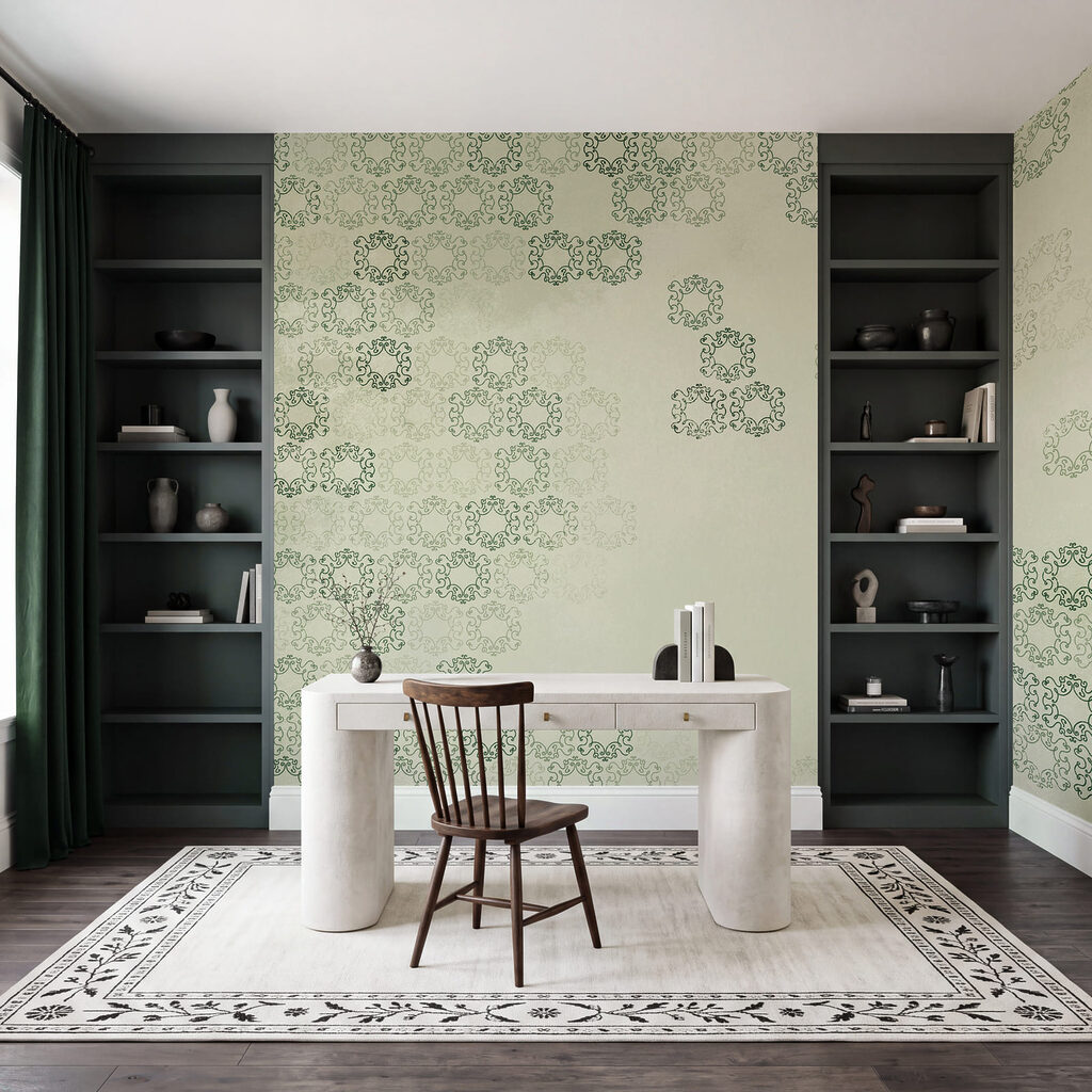 Kanten rozetten in groepjes — interieur 1