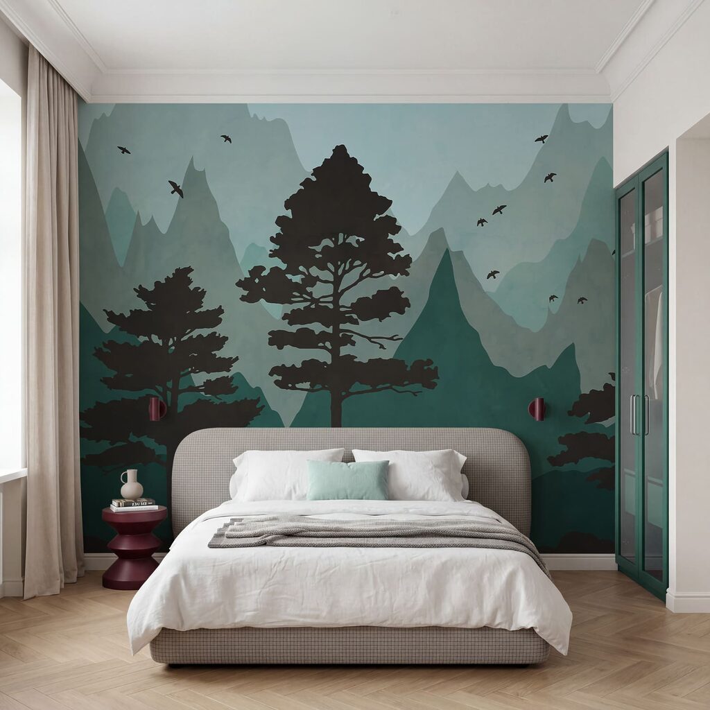 Dennen voor gekleurde berglagen — interieur 1