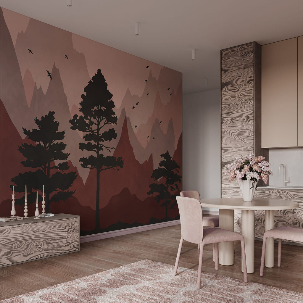 Dennen voor gekleurde berglagen — interieur 1