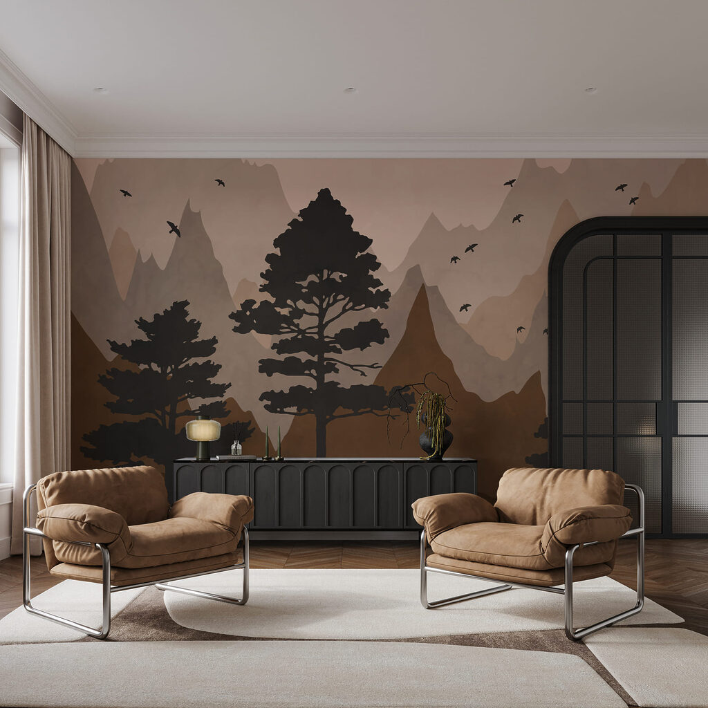 Dennen voor gekleurde berglagen — interieur 1