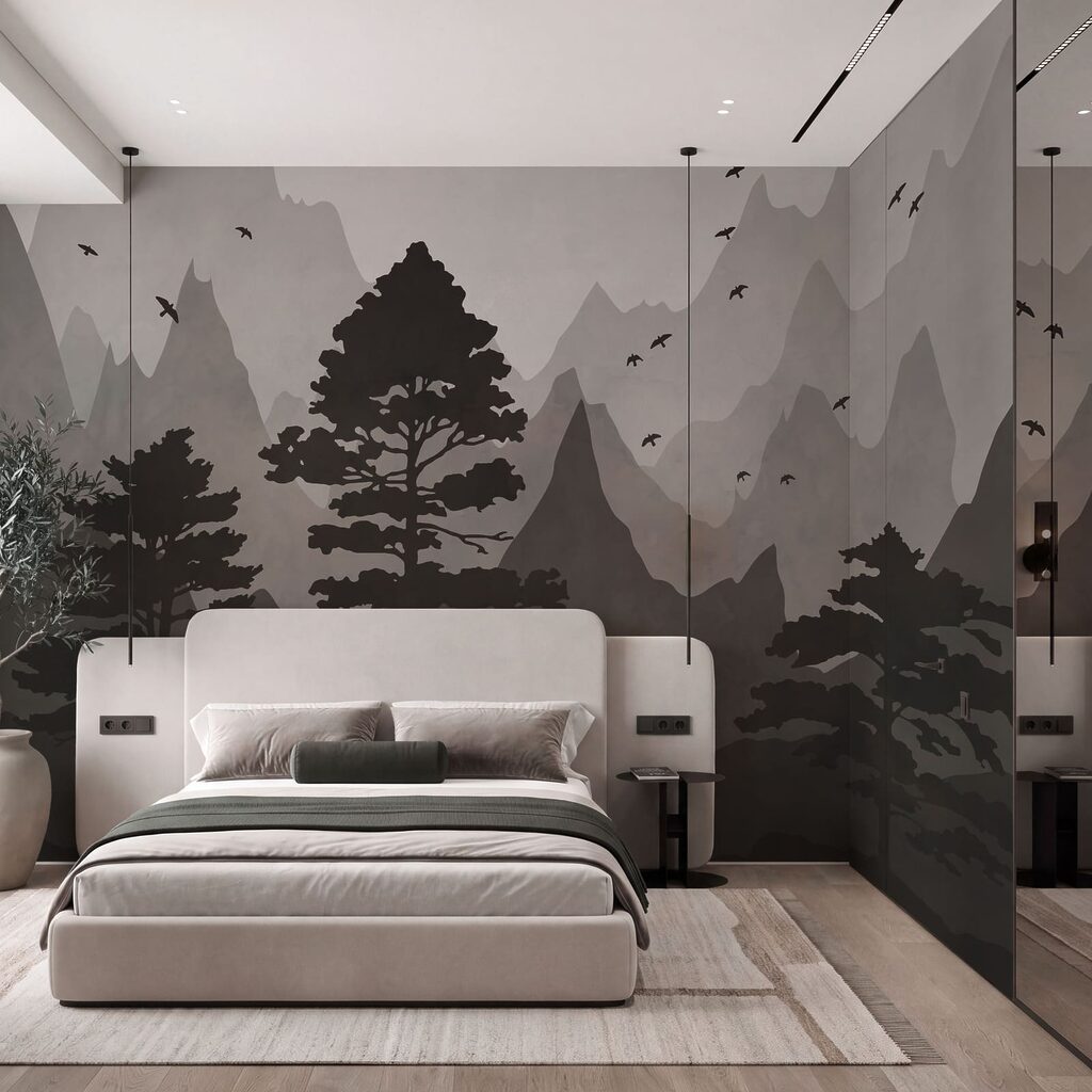 Dennen voor gekleurde berglagen — interieur 1