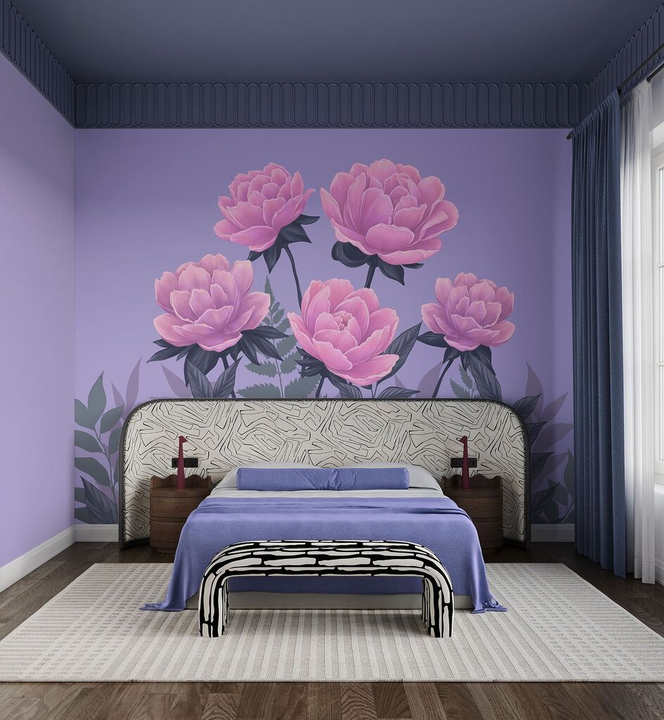 Roze bloei op lila — interieur 2