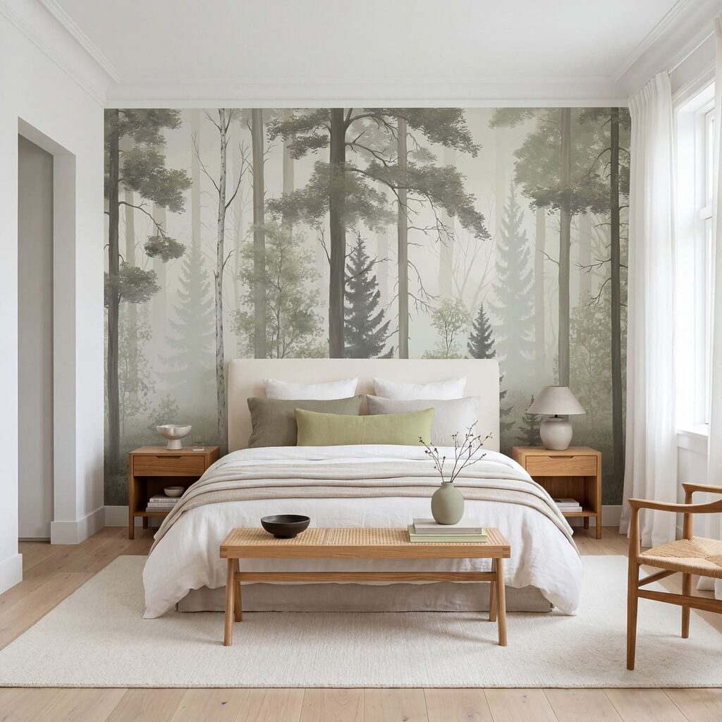 Hoge stammen in bosnevel — interieur 2