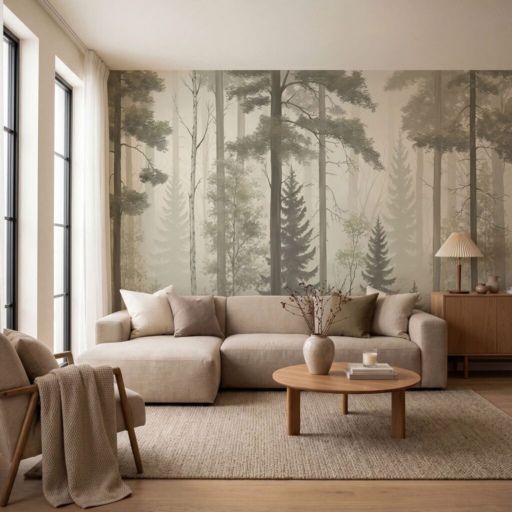 Hoge stammen in bosnevel — interieur 4