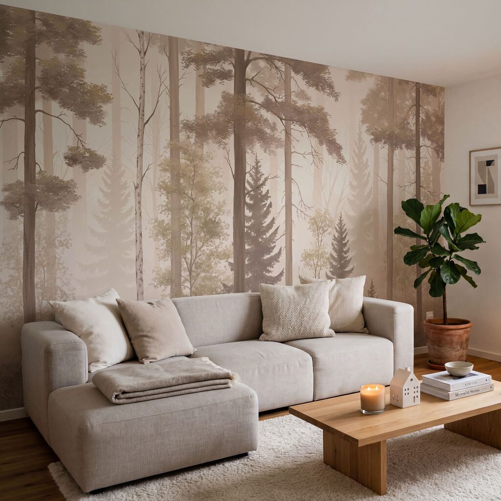 Hoge stammen in bosnevel — interieur 2