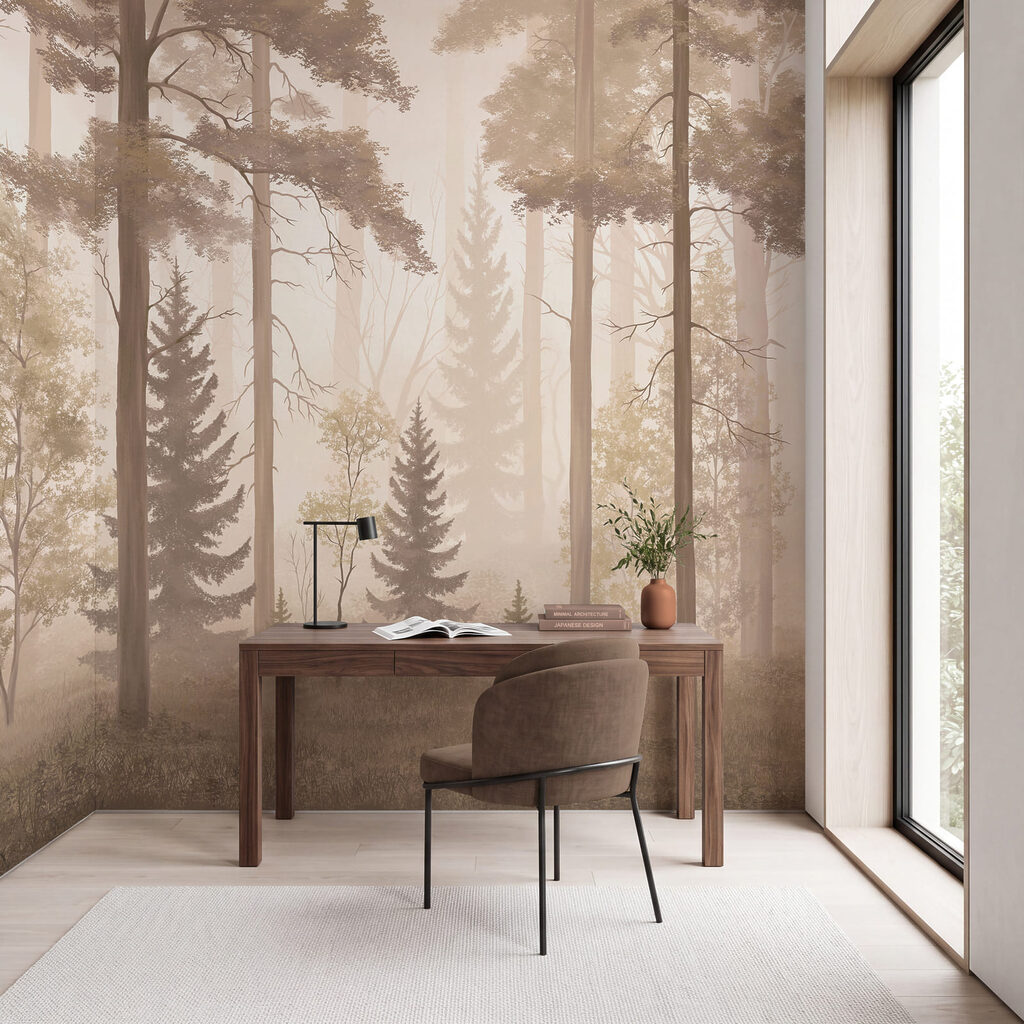 Hoge stammen in bosnevel — interieur 4