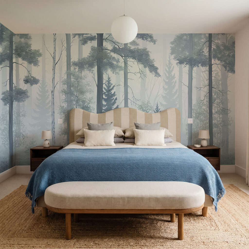 Hoge stammen in bosnevel — interieur 2