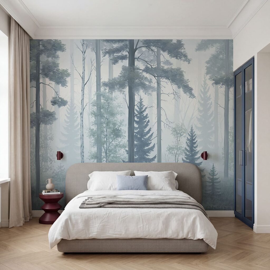 Hoge stammen in bosnevel — interieur 3