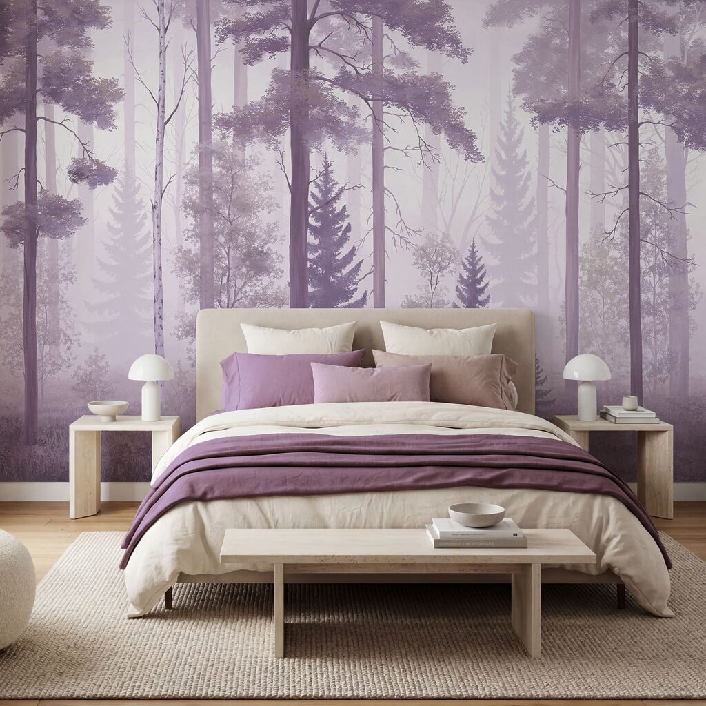 Hoge stammen in bosnevel — interieur 1