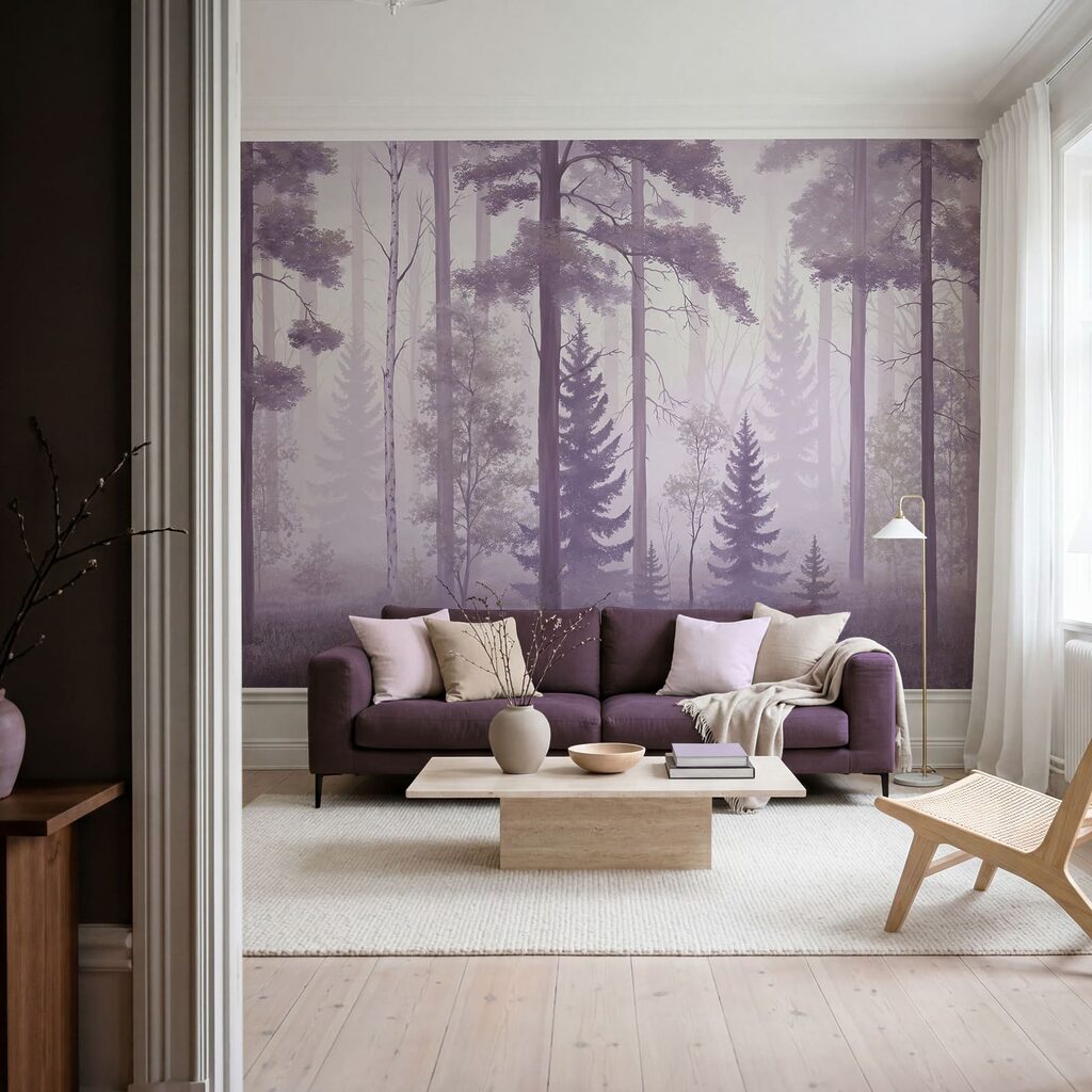 Hoge stammen in bosnevel — interieur 2