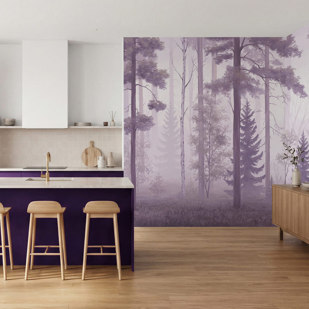Hoge stammen in bosnevel — interieur 3