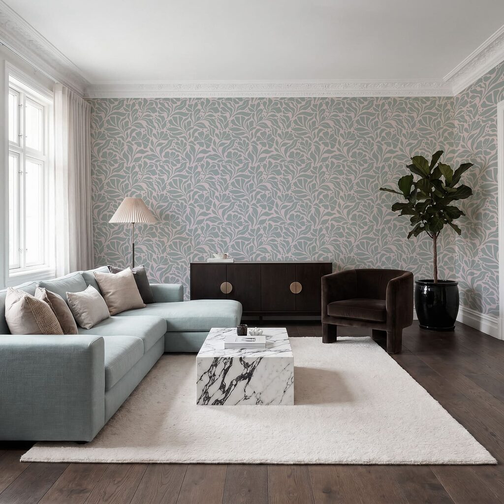 Kleine bladtakjes dicht verweven — interieur 2