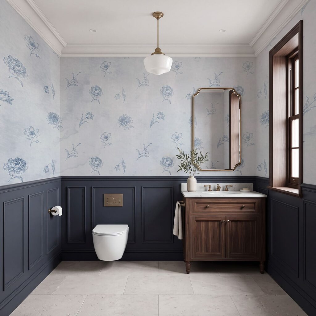 Bloempjes op verweerde verf — interieur 3