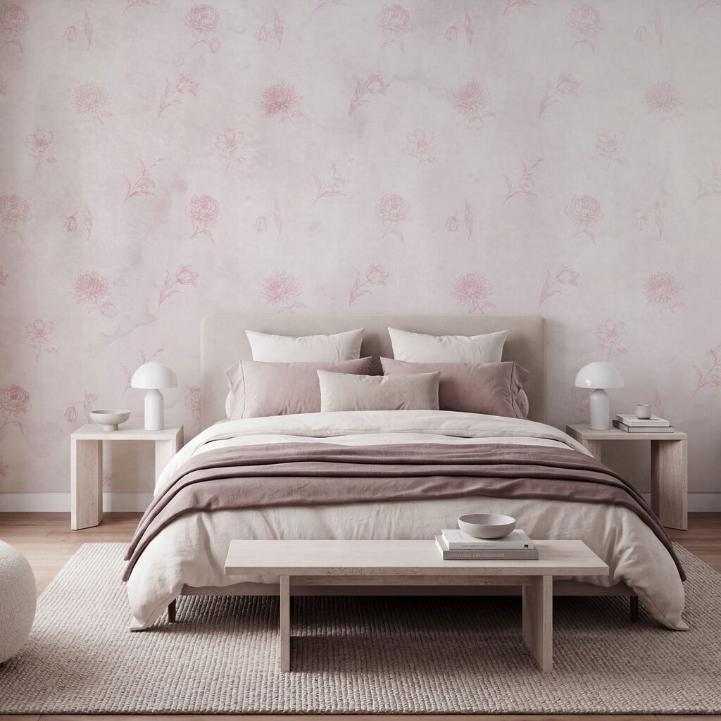 Bloempjes op verweerde verf — interieur 2