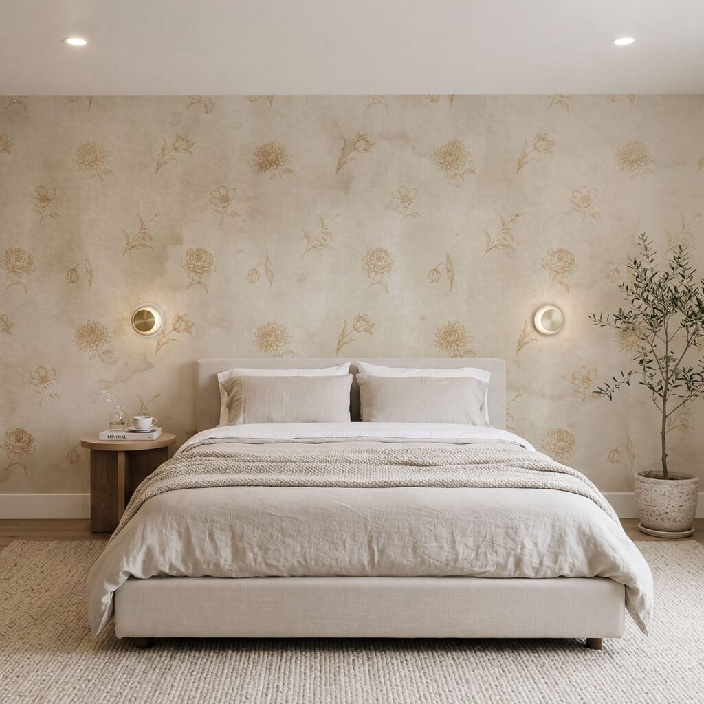 Bloempjes op verweerde verf — interieur 2