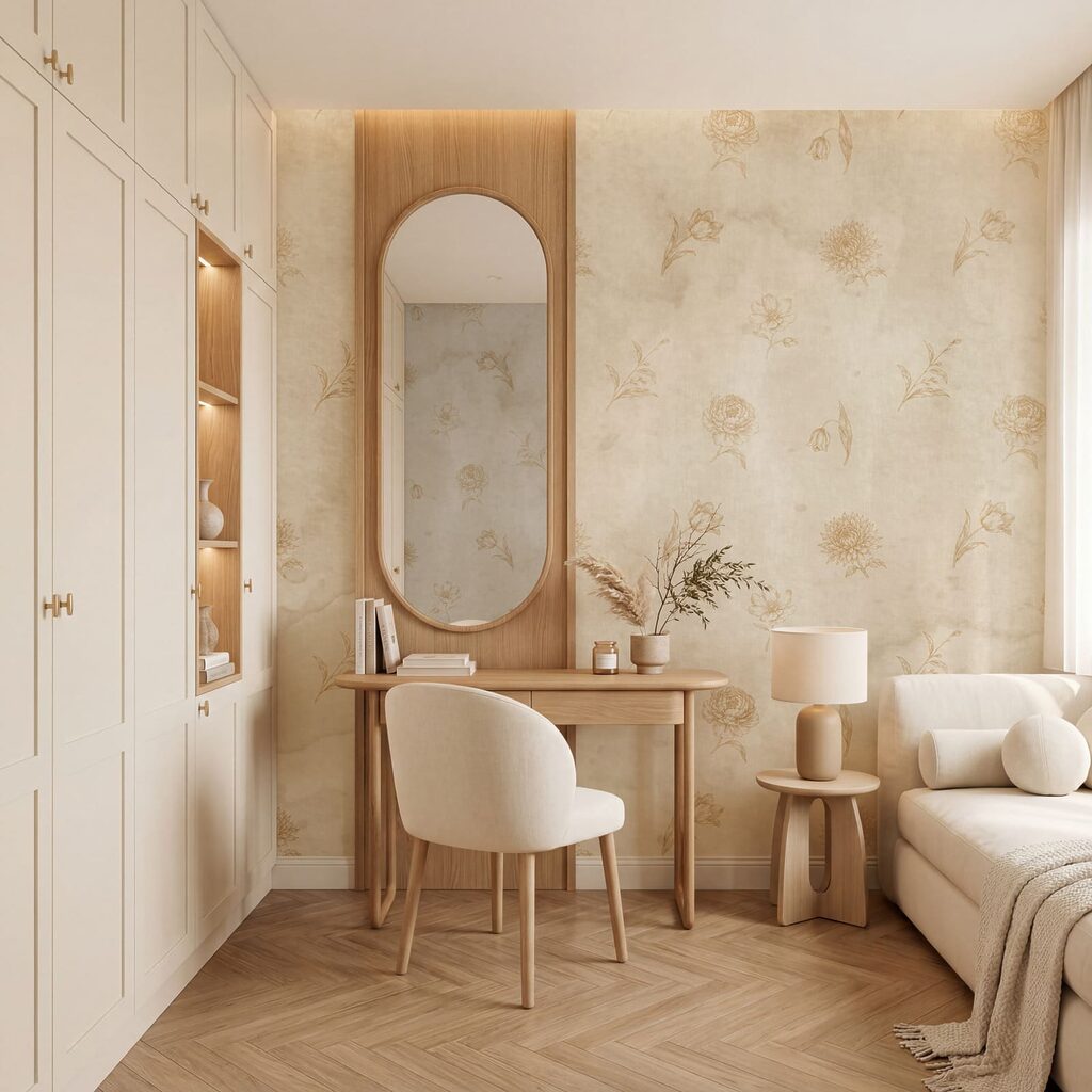 Bloempjes op verweerde verf — interieur 1