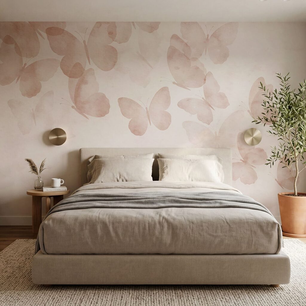 Vlinders langs zachte verfwolken — interieur 2