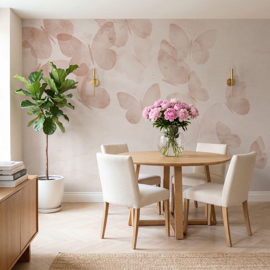 Vlinders langs zachte verfwolken — interieur 3
