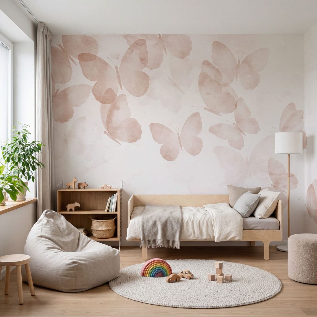 Vlinders langs zachte verfwolken — interieur 4