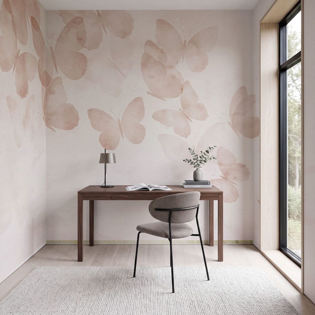 Vlinders langs zachte verfwolken — interieur 5