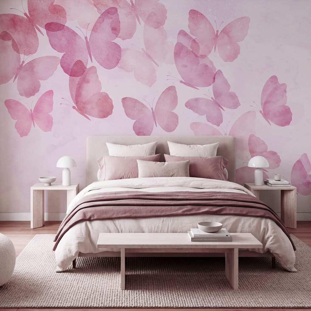 Vlinders langs zachte verfwolken — interieur 2