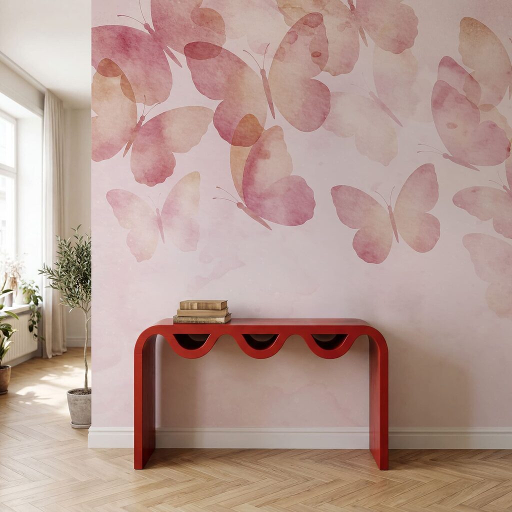 Vlinders langs zachte verfwolken — interieur 2