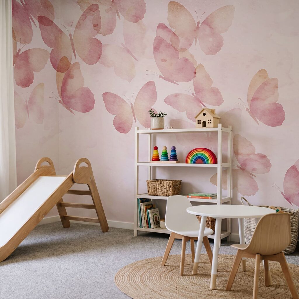 Vlinders langs zachte verfwolken — interieur 4