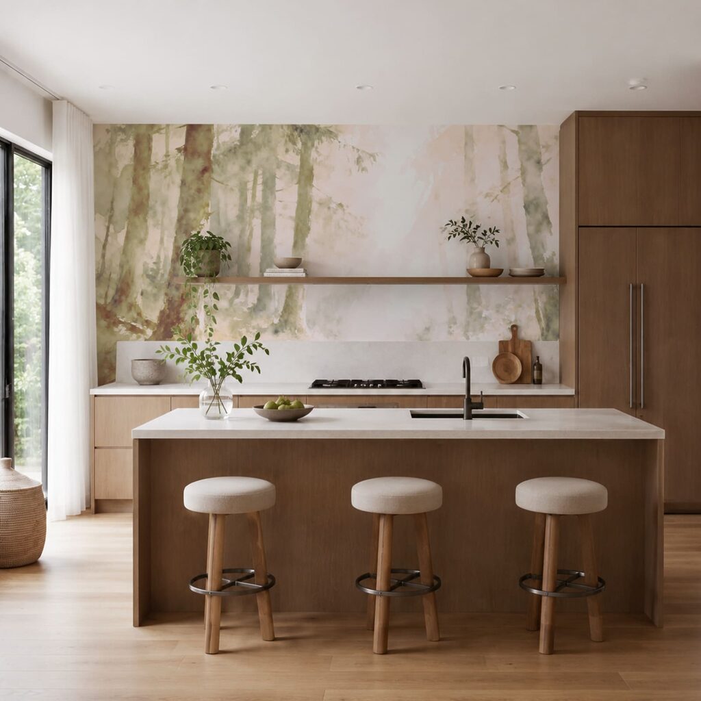 Bosbeek met ronde keien — interieur 3
