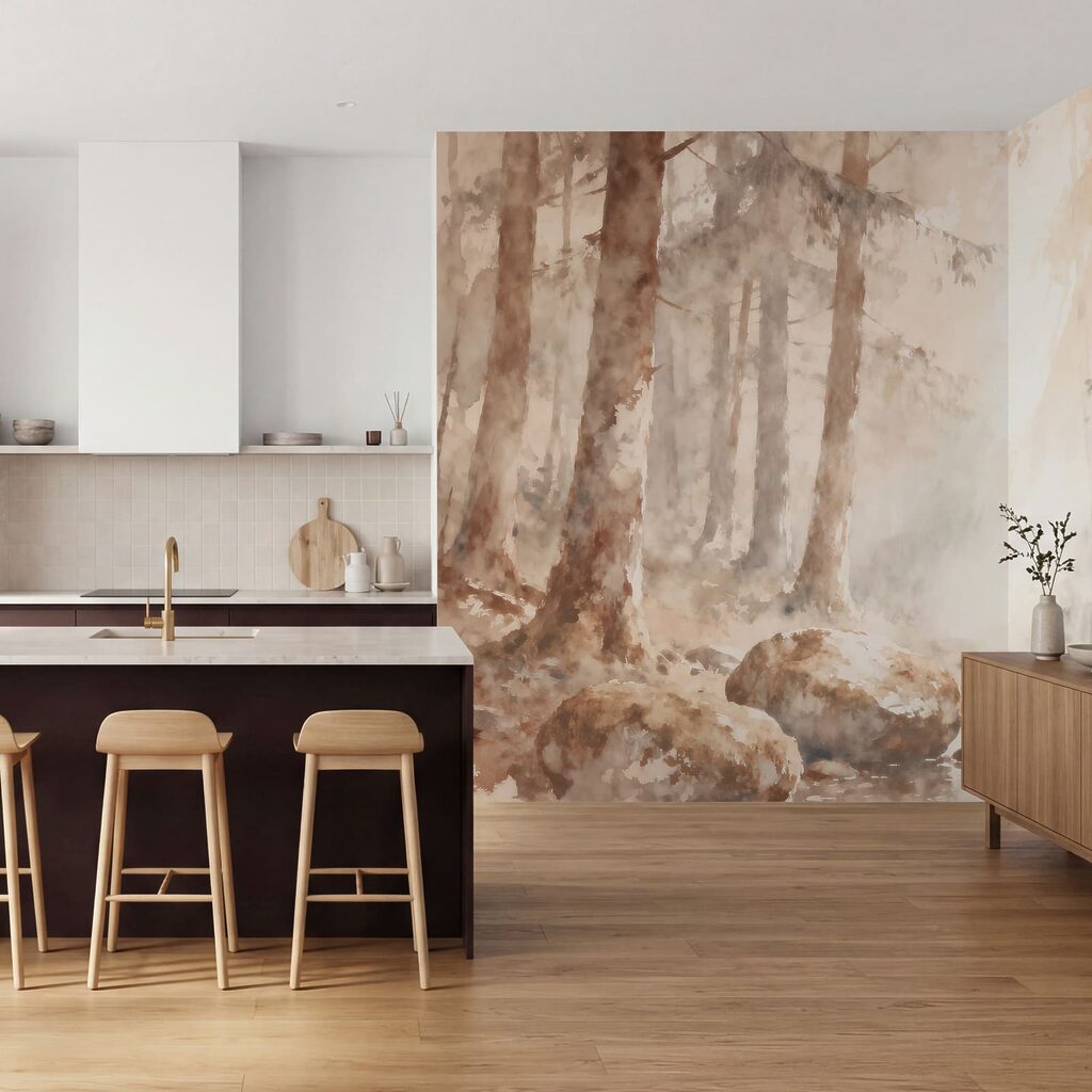 Bosbeek met ronde keien — interieur 1