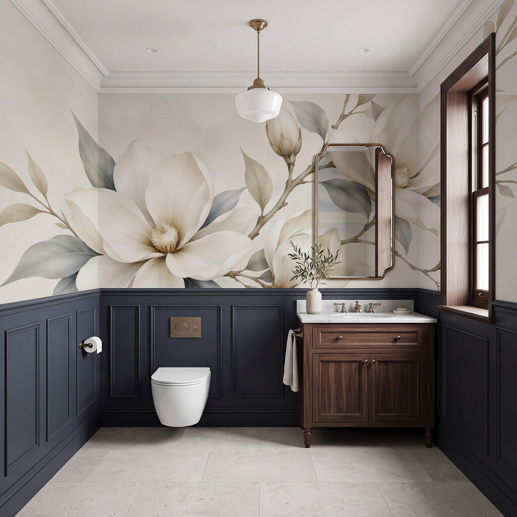 Witte bloemen langs twijgen — interieur 4