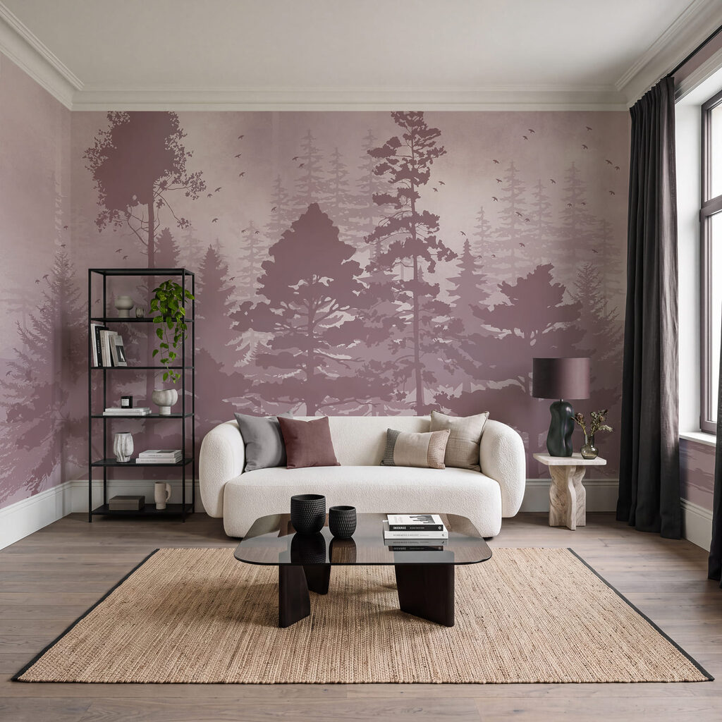 Bomen als geschilderde silhouetten — interieur 3