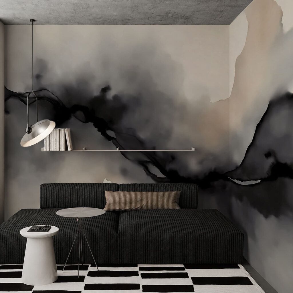 Donkere stroom door waterverf — interieur 3