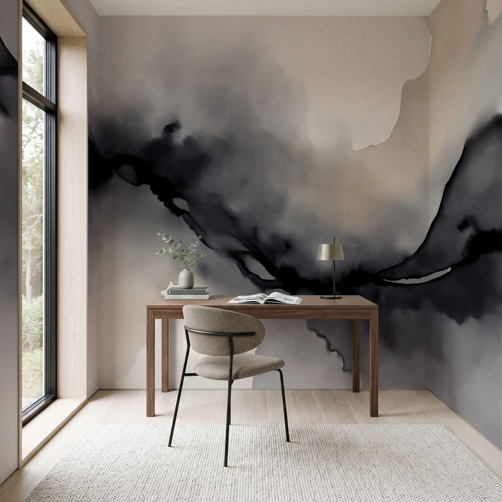 Zwarte en witte rook in een interieur